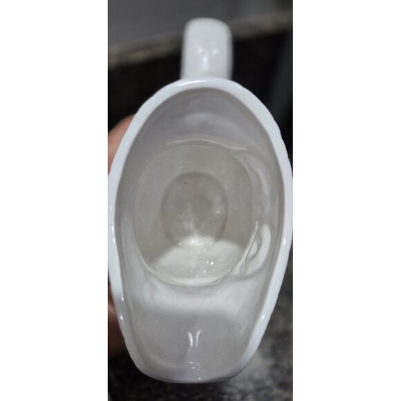 Vintage Pottery ceramic OWL Pitcher White Glazed 6" Tall Excellent condition - Picture 5 of 6